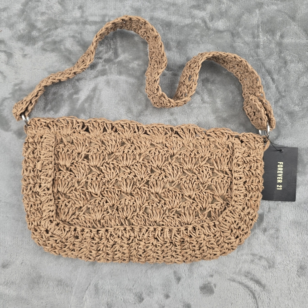 Forever 21 Brown Knit Shoulder Bag